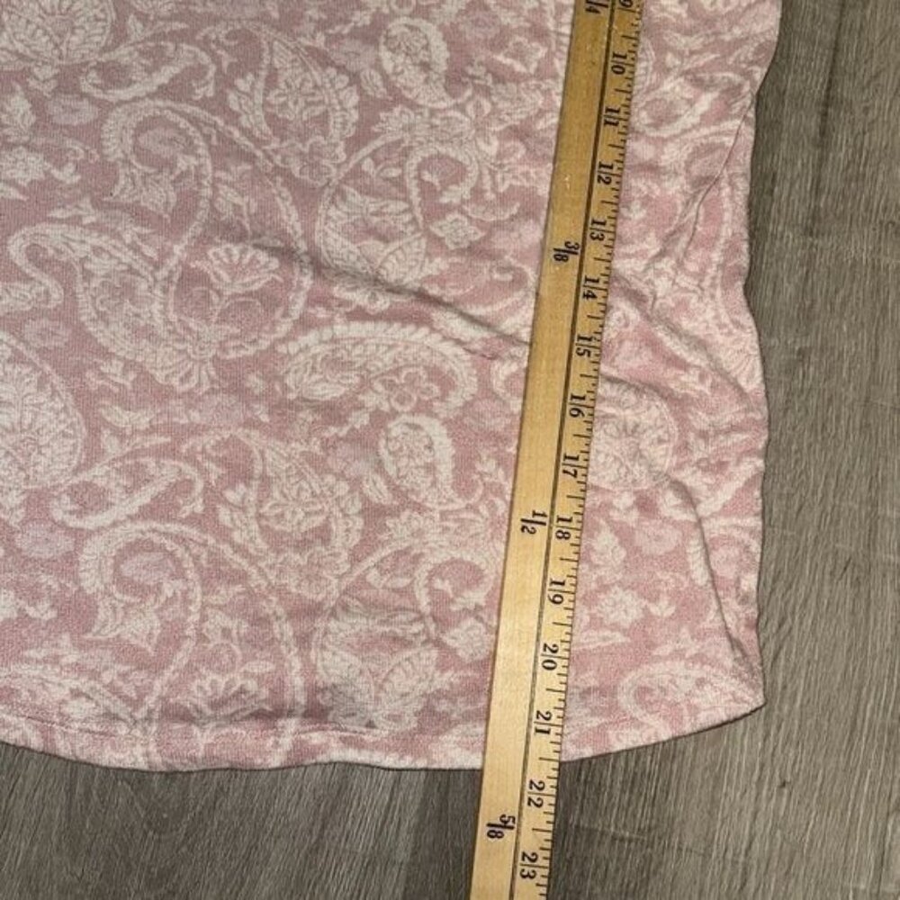 Lucky Brand Womens Paisley Print Pink Short Sleeve Top S/CH 96% Polyester - Picture 6 of 6